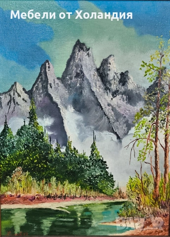 маслена картина с дърворезбована рамка, снимка 3 - Картини - 54203670