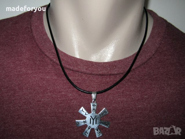 Розета розетата,  от Плиска на верижка от естествена кожа и медицинска стомана+ПОДАРЪК, снимка 3 - Колиета, медальони, синджири - 28128535