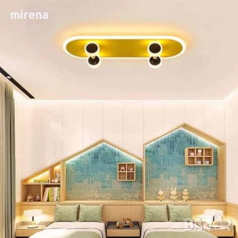 ЛЕД LED лампа полилей, детска лампа скейтборд, таванна лампа, модерна, снимка 3 - Лампи за таван - 52446663