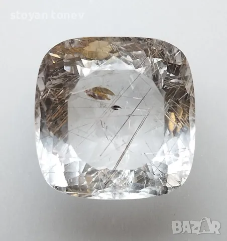 Огромен рядък рутилов кварц със златни игли - 43.41кт.! Нов!, снимка 3 - Други - 50062580