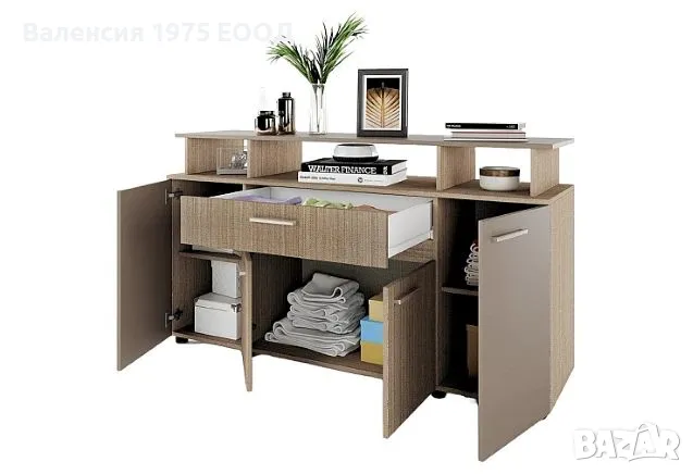 Скрин Сити 3056 дъб артисан или комбинация мока/ лате, снимка 6 - Скринове - 47352477