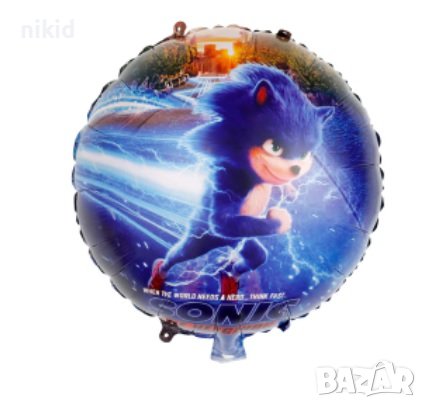 4 Соник Sonic фолио фолиев балон хелий или въздух парти рожден ден, снимка 2 - Други - 36740507