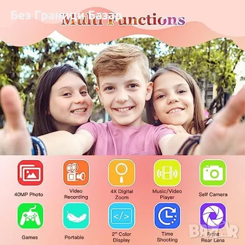 Нов Детски цифров фотоапарат за деца / 1080P HD Подарък 3-12год., снимка 4 - Други - 41724603