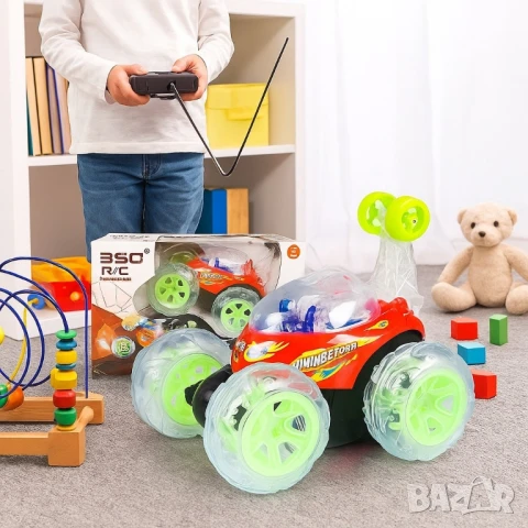 360° Каскадна количка с дистанционно – Светлини, звук и невероятни стънтове