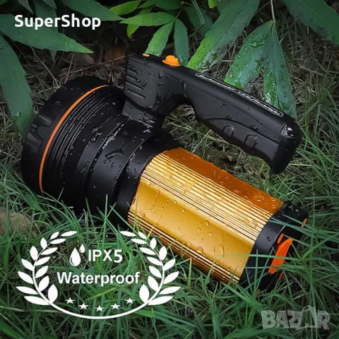 МОЩЕН Акумулаторен LED фенер прожектор  DAT A398 далекобоен 800м, снимка 4 - Други инструменти - 52158352