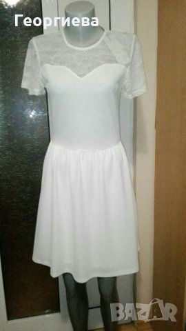 Прелестна бяла рокля Only 👗🍀❤S,M👗🍀❤арт.814, снимка 2 - Рокли - 30303314