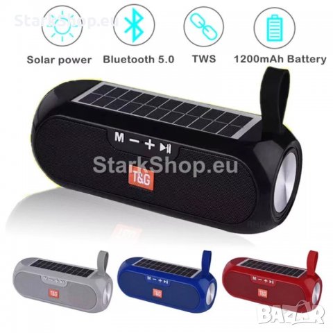 Соларна Bluetooth Колона с USB, Радио TG-182, снимка 1 - Тонколони - 30727261