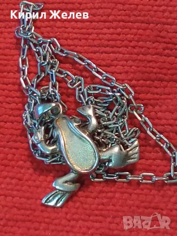 ФИГУРАЛЕН СРЕБЪРЕН ПЕНДАНТ ЖАБКА със СРЕБЪРНА ВЕРИЖКА СРЕБРО 925 РЪЧНА АРТ РАБОТА 49797, снимка 14 - Колиета, медальони, синджири - 49981838