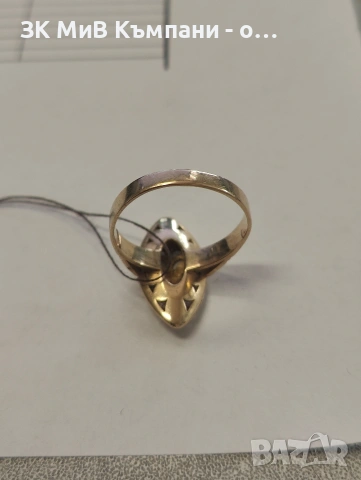 Златен пръстен бадем 14к 3.74гр 57размер , снимка 4 - Пръстени - 54214517