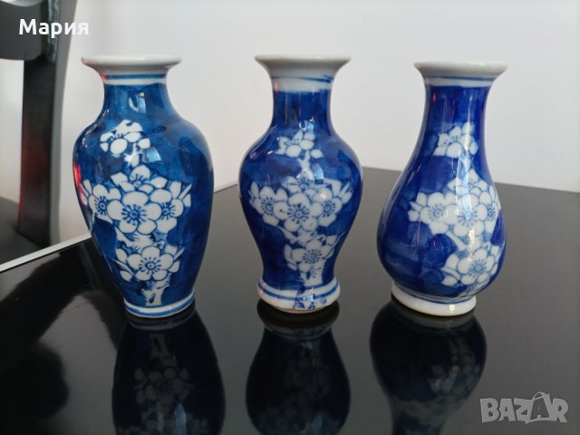 Китайски вазички 3 броя рисувани на ръка