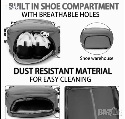 Компактна и здрава раница за кабинен/ръчен багаж – самолет, пътуване, снимка 4 - Куфари - 53304665