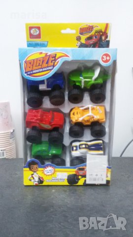 Комплект колички Пламъчко и машините, 6 броя, в кутия - 27874 , снимка 1