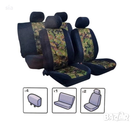 Тапицерия за кола, Зелен - Камуфлаж, за джип, бус, SUV, Лада Нива