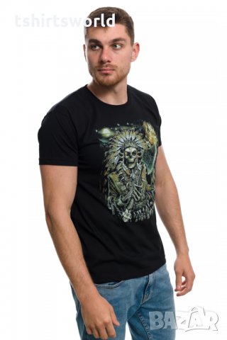 Нова мъжка тениска с дигитален печат, Викинг серия, Скелет с брадва, снимка 7 - Тениски - 29050833