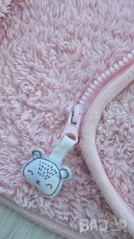 Бебешки пухен суичър за новородено, снимка 5 - Жилетки и елечета за бебе - 53911433