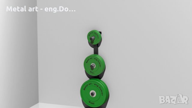 Стойка за дискове за монтаж на стена, снимка 2 - Фитнес уреди - 31473553