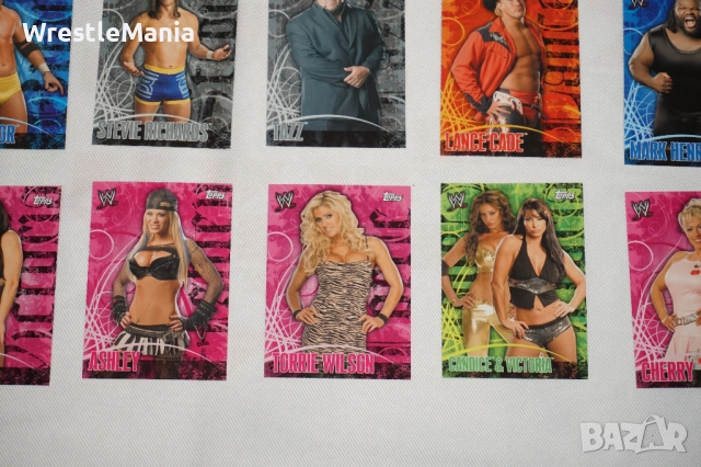 WWE Албум с WWE 26 Кеч Карти Topps Shad/Victoria/Ashley/Torrie Wilson/Daivari/Tazz/Mark Henry/, снимка 8 - Други - 51855619