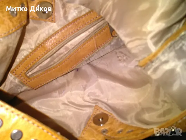 Светло кафява чанта като М естествена кожа 38х27см, снимка 10 - Чанти - 47752362