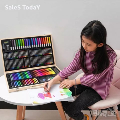 Комплект за рисуване,  180 части - пастели, моливи, маркери, акварели, снимка 4 - Рисуване и оцветяване - 35280975