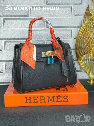 Hermes Дамска Чанта С Панделка/Шарф И Катинар Хермес - Различни Цветове Код SEM-687, снимка 3 - Чанти - 55965493