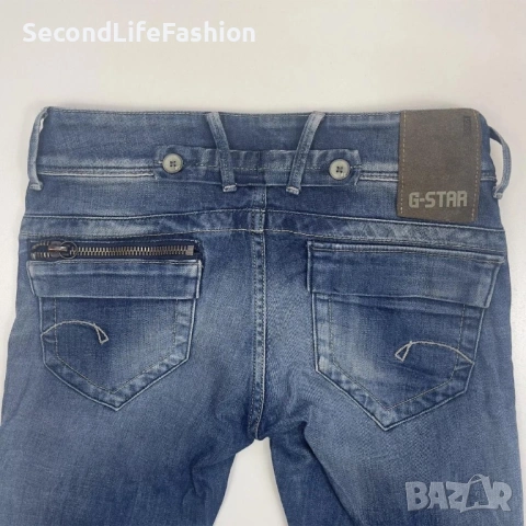 Дамски дънки G-Star Raw Slim RN 104506, тъмносини, размер 28x32, избелели, с ниска талия, снимка 5 - Дънки - 53047124