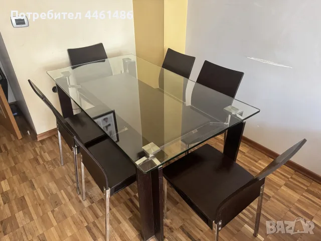 маса за хранене с шест стола, снимка 5 - Маси - 55785860