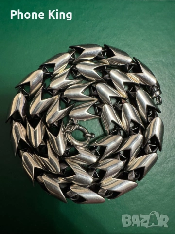  Масивен сребърен ланец с ръчно изработен кръст, снимка 7 - Колиета, медальони, синджири - 53307031