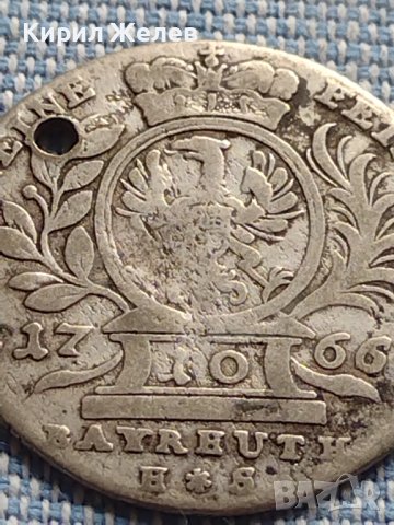 Сребърна монета 10 кройцера 1766г. Фридрих Кристиян Бранденбург Байраут 14924, снимка 9 - Нумизматика и бонистика - 42900566