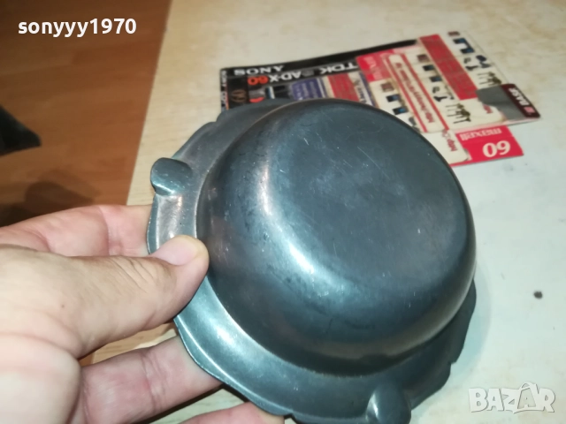 МЕТАЛЕН ПЕПЕЛНИК-ВНОС SWISS 0709251639, снимка 9 - Антикварни и старинни предмети - 51633926