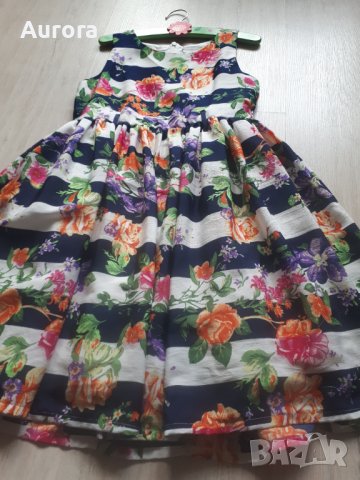 Цветна рокля, 9- 10 год., като нова, снимка 7 - Детски рокли и поли - 39538620