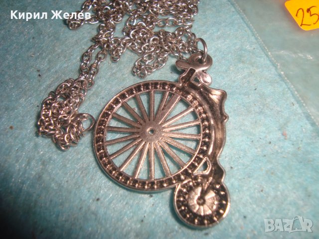 ПОСРЕБРЕНО РЕТРО ВИНТИДЖ АРТ КОЛИЕ МЕДАЛЬОН с ВЕРИЖКА 25174, снимка 8 - Колиета, медальони, синджири - 35308001