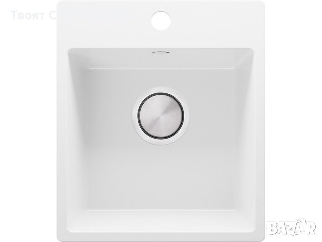 Бяла Кухненска Мивка от гранит модел Рига Easy 380 x 440 mm