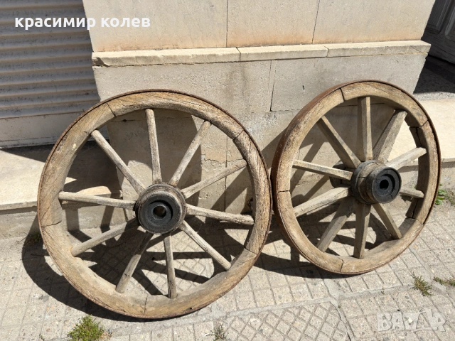 стари немски колела от каруца, снимка 5 - Антикварни и старинни предмети - 54330478