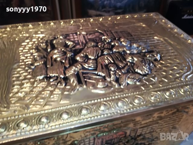 GOLD-ЗЛАТНА КУТИЯ 43СМ ВНОС ENGLAND 1802231724L, снимка 12 - Антикварни и старинни предмети - 39719657