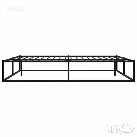 vidaXL Рамка за легло, черна, метал, 200x200 cм, снимка 4 - Спални и легла - 56146785