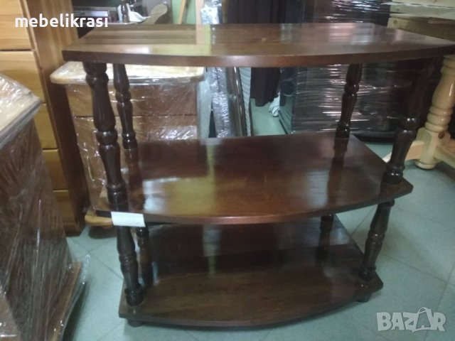Тв. Етажерка -Масив в цвят орех. Налична!, снимка 2 - Етажерки - 37595812