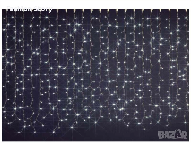 Коледна украса - LED светеща завеса, снимка 3 - Лед осветление - 51538149