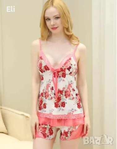 Дамски пижами потник и къси панталонки , снимка 2 - Нощници - 50015126
