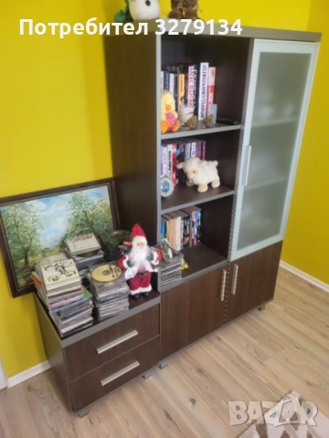 Модулна холна секция и витрина (венге и сребристо) – Отлично състояние, снимка 7 - Секции и витрини - 52946710