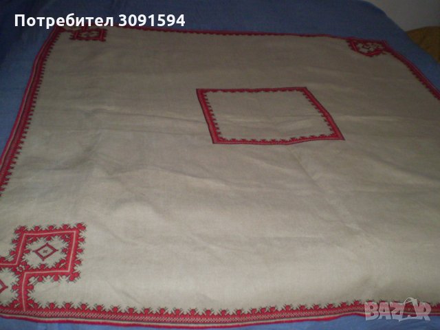 Ръчно бродирана ленена покривка за маса Българска бродерия, снимка 5 - Колекции - 34455910