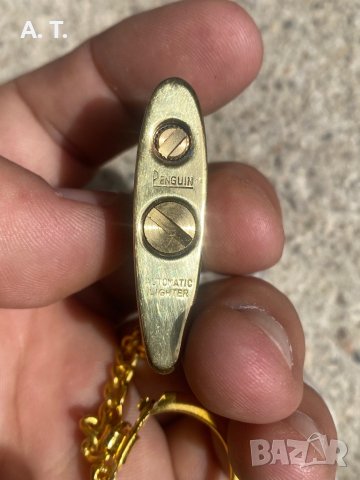 Стара запалка Penguin Позлатена!, снимка 3 - Колекции - 40365993