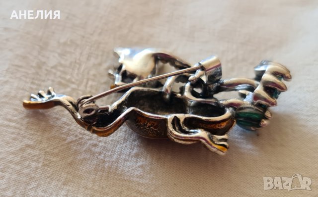 Брошка с полускъпоценни камъни и емайл , снимка 8 - Други - 38084228