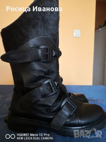 Alexander McQueen, черни кубинки естествена кожа , снимка 6 - Дамски ботуши - 39312133