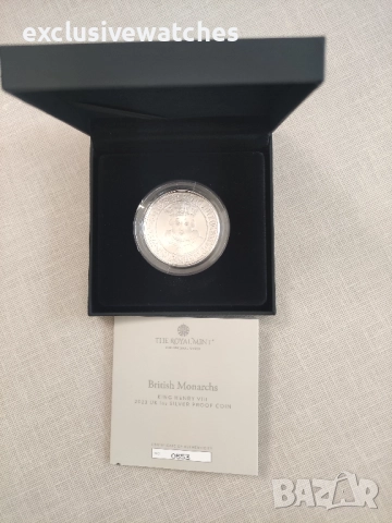 Британски монарси Крал Хенри VIII 2023 Великобритания 1 унция Сребърна монета Proof , снимка 5 - Нумизматика и бонистика - 52151778