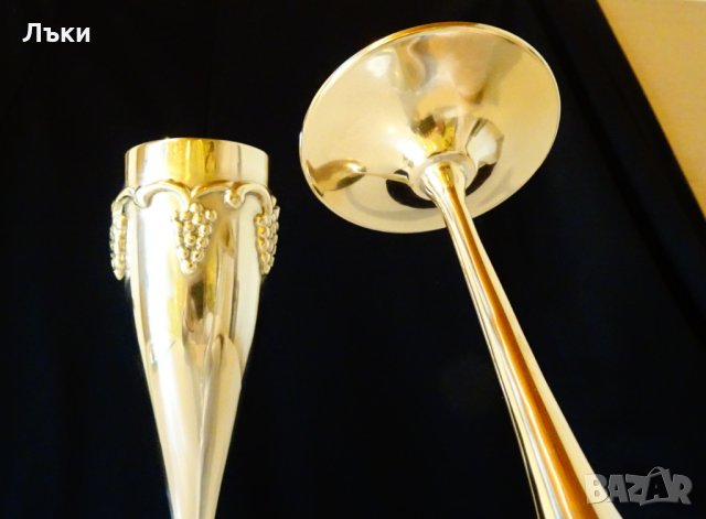 Бронзов бокал,чаша за вино,уникален релеф грозде. , снимка 11 - Антикварни и старинни предмети - 31529051