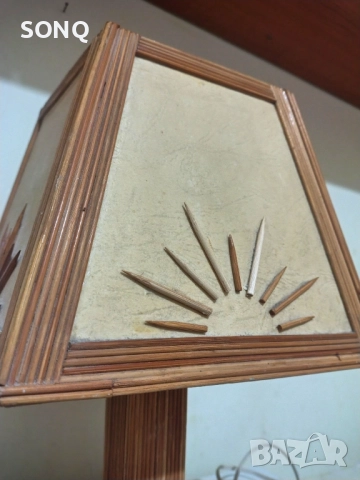 Интересна Стара Дървена Настолна Лампа, снимка 4 - Антикварни и старинни предмети - 52961030