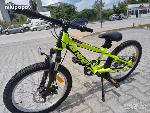 BG Алуминиев велосипед 20" NINJA жълт, снимка 6 - Велосипеди - 54334661