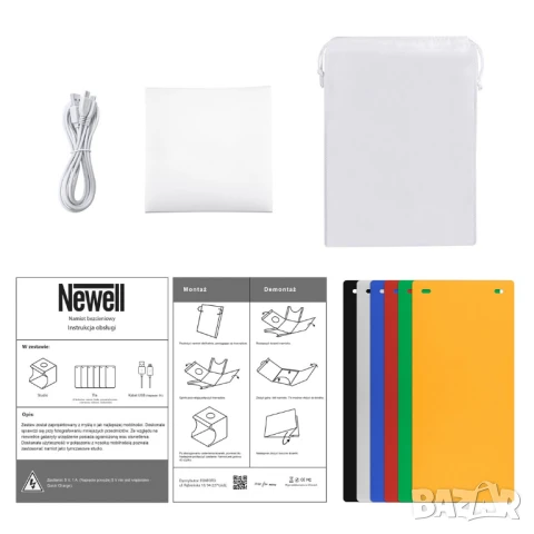 Продуктова палатка с двойно LED осветление и 6 фона - 20*20 см, снимка 3 - Чанти, стативи, аксесоари - 50442446