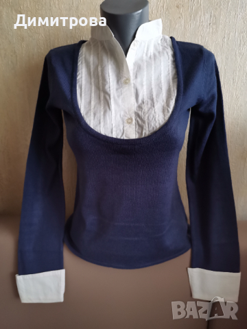 Стилна блуза 2 в 1 , снимка 1 - Блузи с дълъг ръкав и пуловери - 36792644