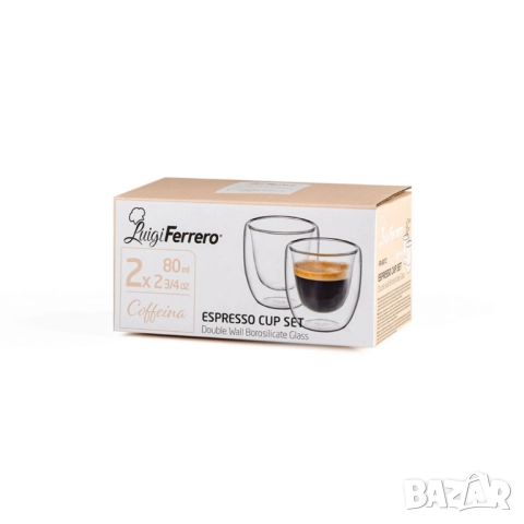 Чаша за еспреco Luigi Ferrero Coffeina FR-8012 80ml, 2 броя, снимка 3 - Чаши - 52003964